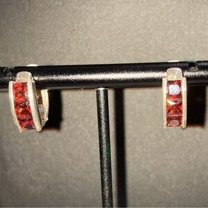 Sterling silver and topaz pierced earrings